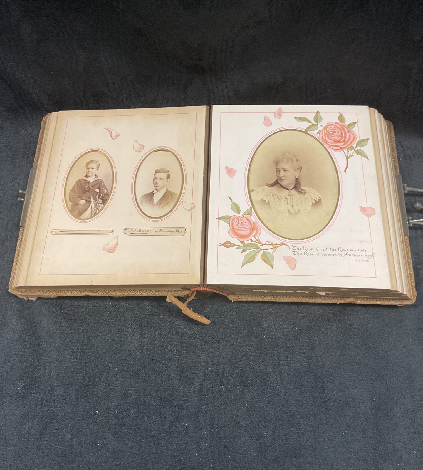 1888 Victorian The Roseate Photograph Album with Photographs - Image 2