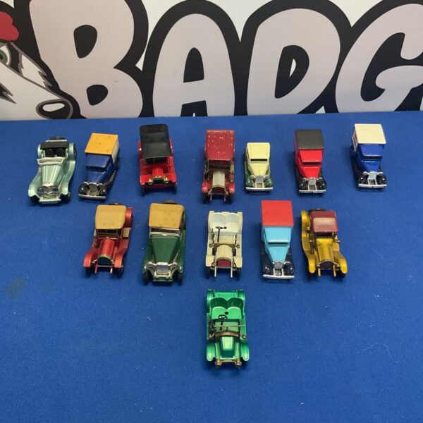 Vintage Matchbox Yesteryear cars in a collectible lot.