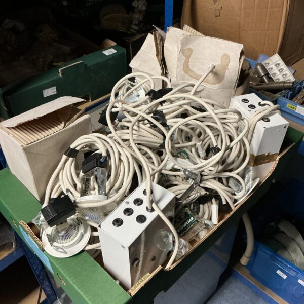 Large lot of retail spotlights for shop and display lighting.