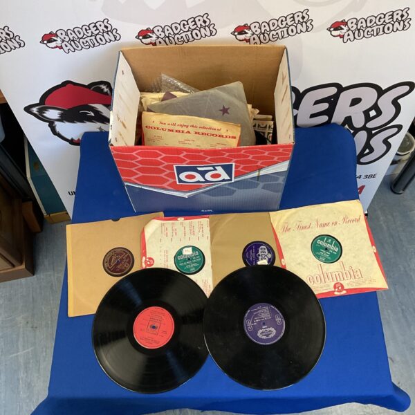 Vintage gramophone records in original sleeve, 1950s-60s vinyl collection.