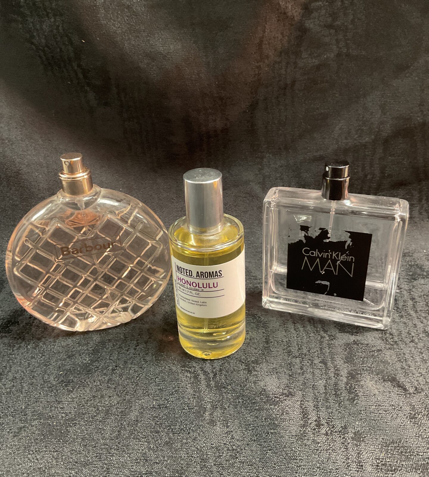Vintage Barbour perfume bottle, collectible fragrance, glass bottle.