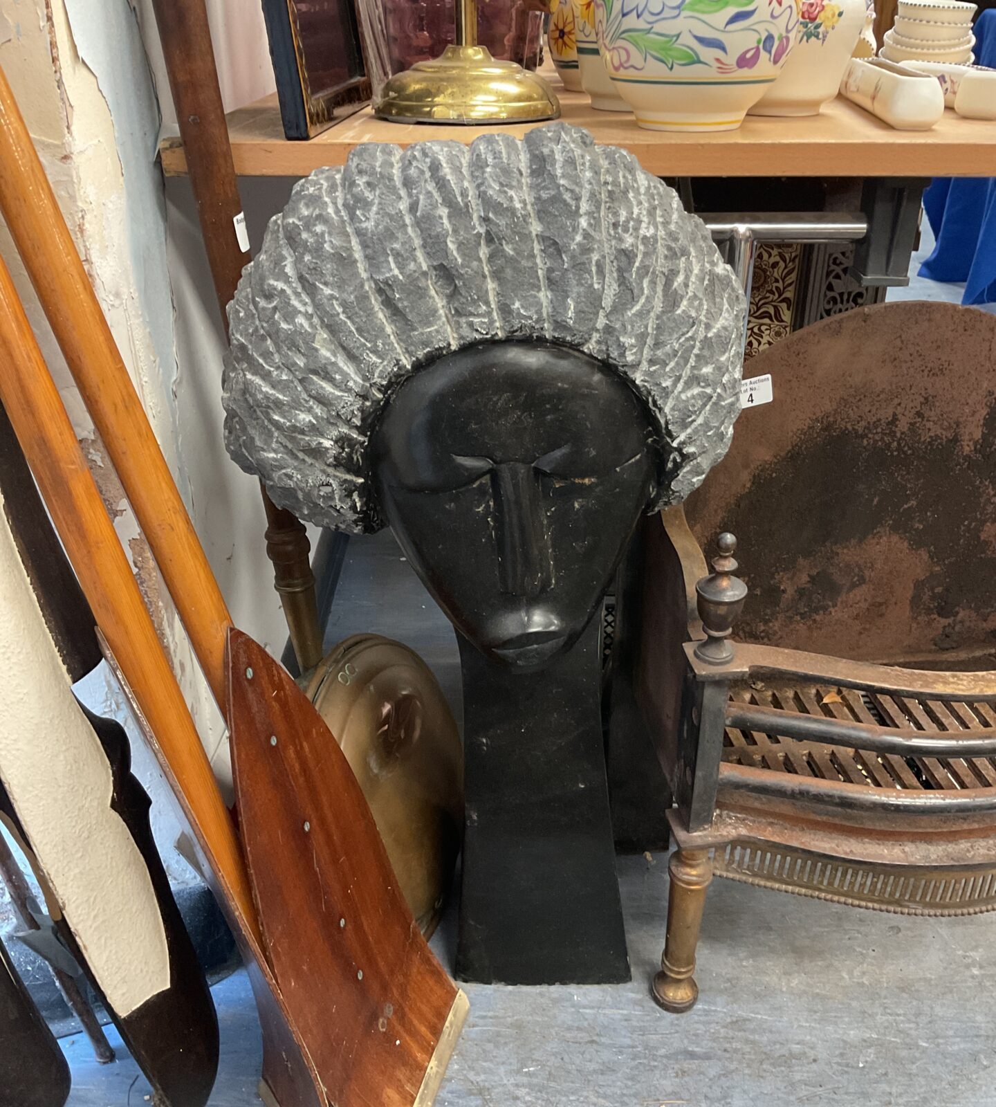 Zimbabwe Shona sculpture bust, a striking example of African stone carving.
