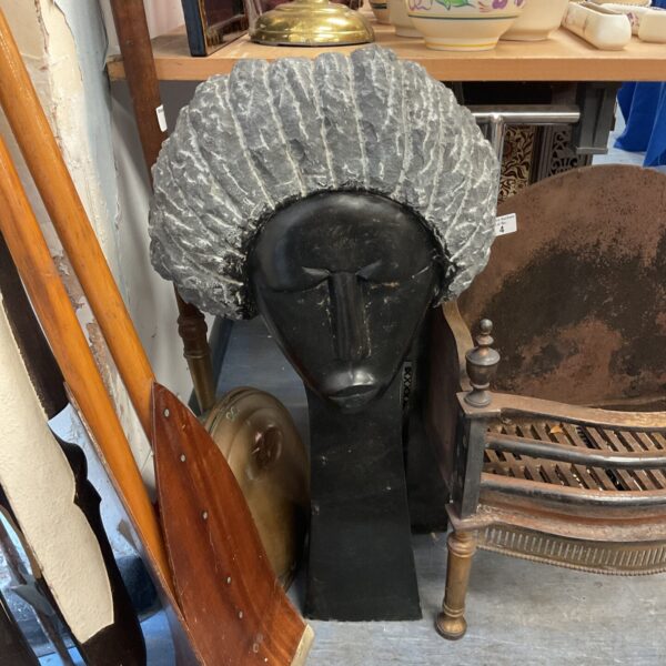 Zimbabwe Shona sculpture bust, a striking example of African stone carving.