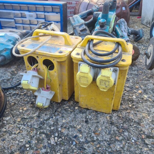 Industrial 110v transformer block with multiple outlets.