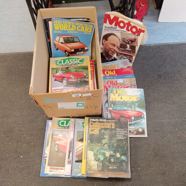 Lot of vintage classic car magazines from the 1980s.