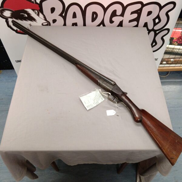 Antique Belgian double barrel shotgun with deactivation certificate for collectors.