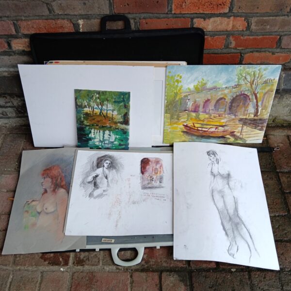 Artists Portfolio Folder full of artwork including nudes
