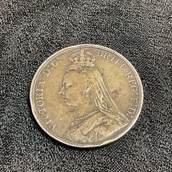 1892 Victoria Silver Crown obverse, showing Queen Victoria portrait.