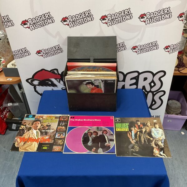 Lot of vintage 1960s vinyl records for collectors.