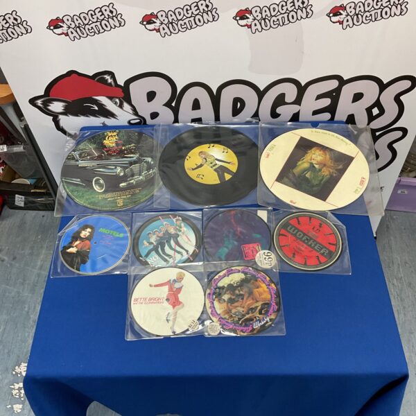 Vibrant collection of 80s rock and new wave picture discs.