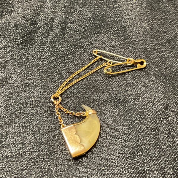 Antique 9ct gold tiger claw pendant with delicate chain.