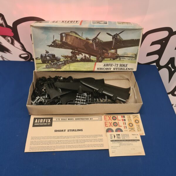 Vintage Airfix 1/72 scale Short Stirling model kit in original box.