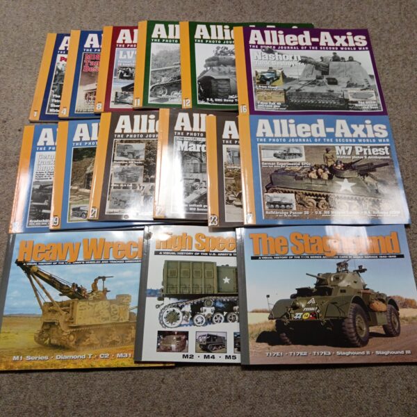Vintage Allied Axis photo journals documenting WWII history.