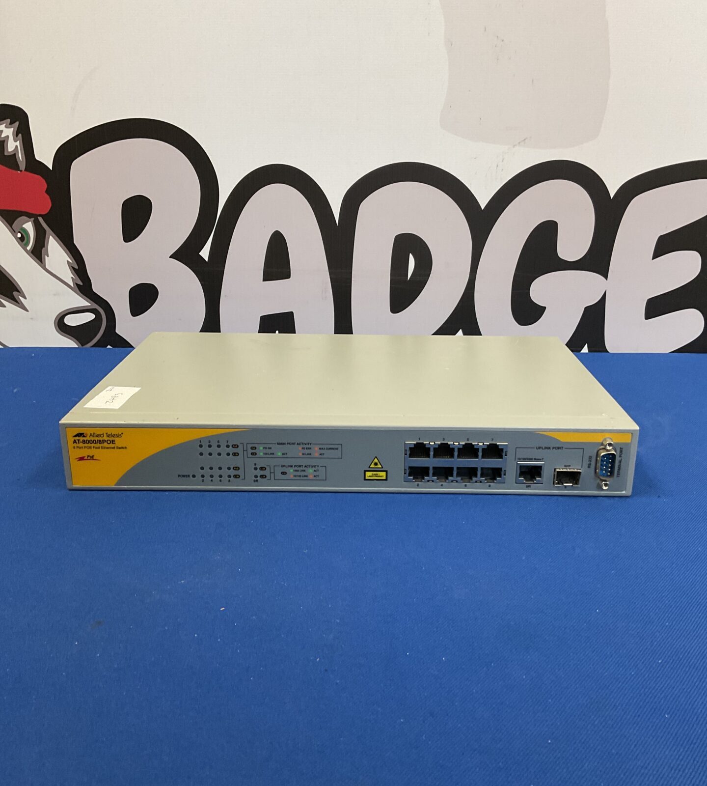 Allied Telesis AT-8000/8POE 8-port PoE switch for network connectivity.