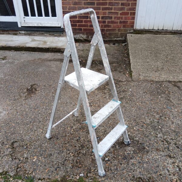 Small aluminium step ladder for home use and decorating.