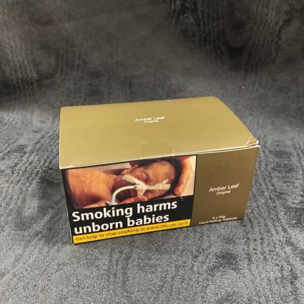 Five pouches of Amber Leaf Original hand rolling tobacco.