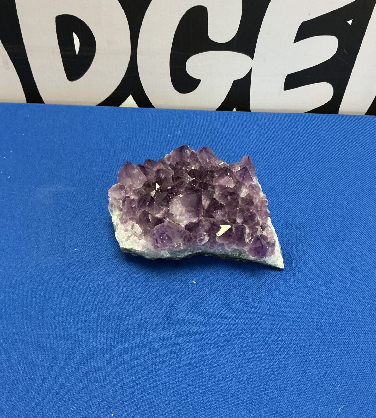 Stunning purple amethyst geode cluster for home decor.