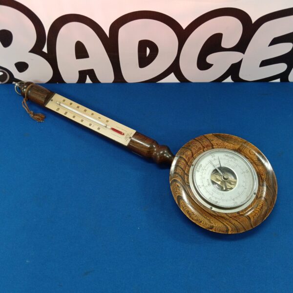 Antique SB English banjo barometer, a beautiful Victorian wall-mounted weather instrument.