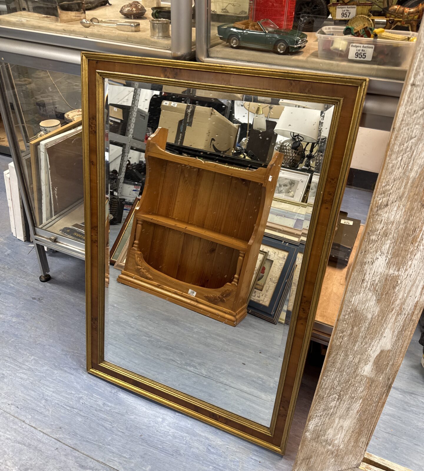 Full view of antique mirrors in a vintage setting.