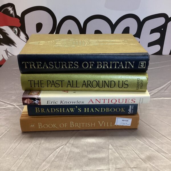 Antique reference book bundle including Eric Knowles and Bradshaw's Handbook.