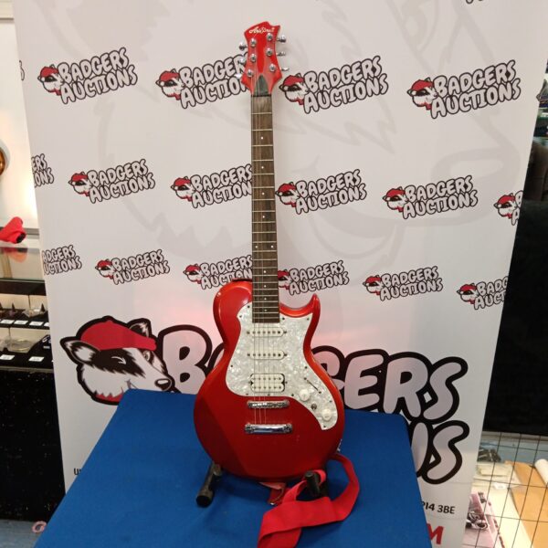 Red Aria Original II electric guitar, vintage 1980s instrument.
