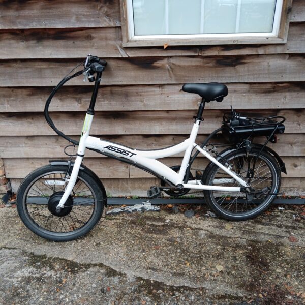 Portable Assist electric folding bike for convenient commuting.