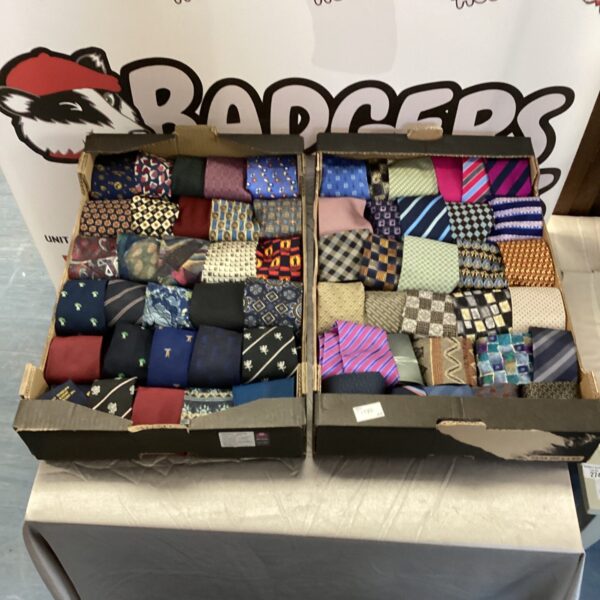 Lot of assorted men's ties including silk ties.