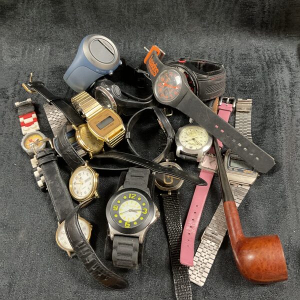 Assorted wristwatches lot including Rotary, Lego, and Garmin.