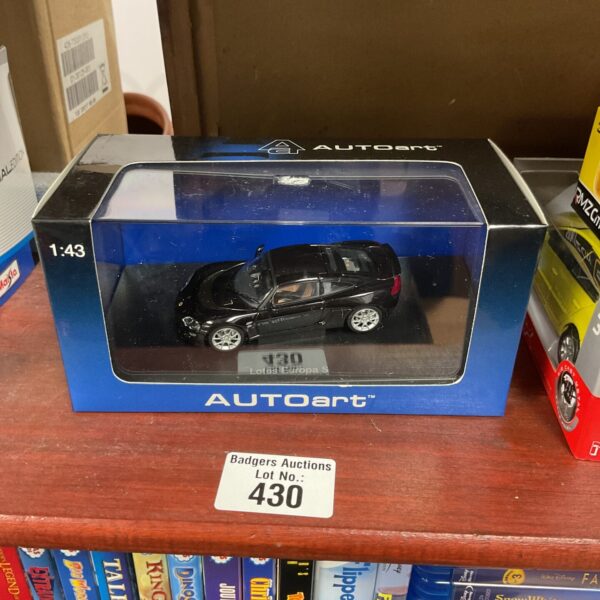 Autoart 1:43 scale Lotus Europa S diecast model in box.