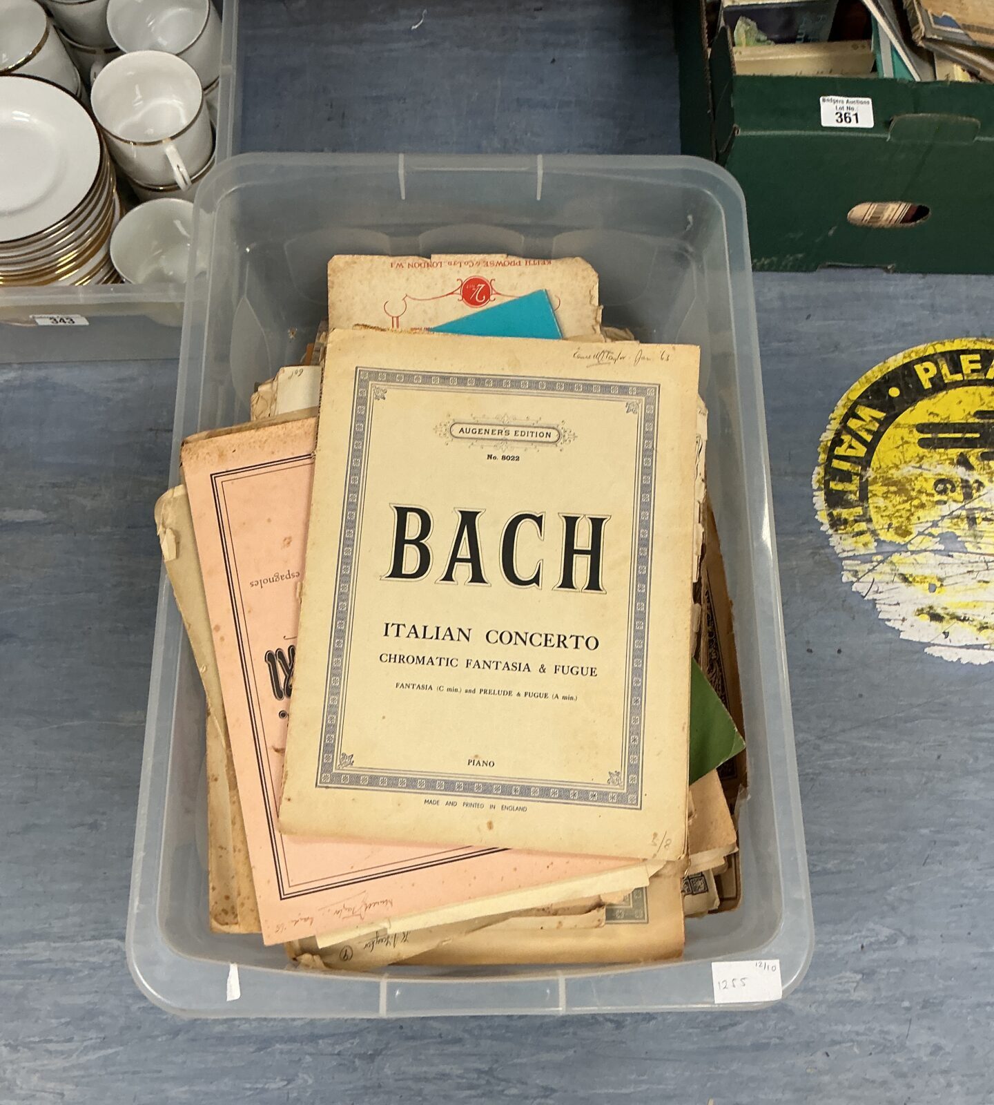 Vintage Bach sheet music collection for piano, classical music scores.