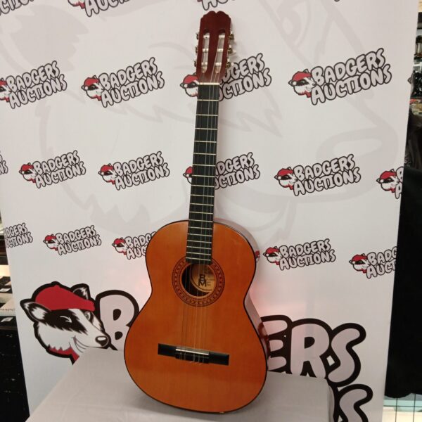 Front view of a Balmeria Spanish acoustic guitar.