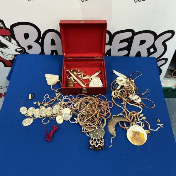 Colourful lot of beaded and shell necklaces for vintage style.
