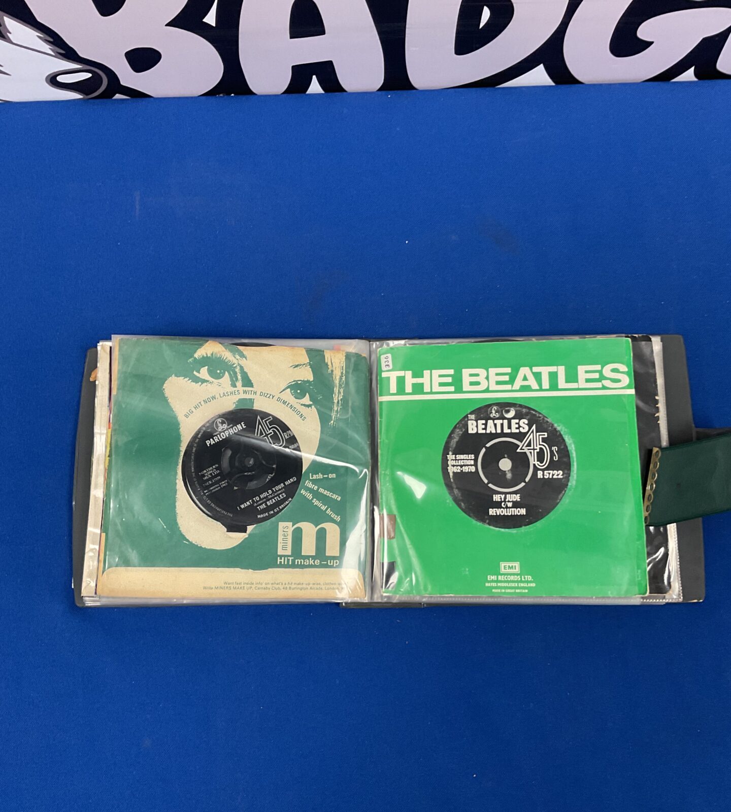 Unique design on a Beatles single sleeve.