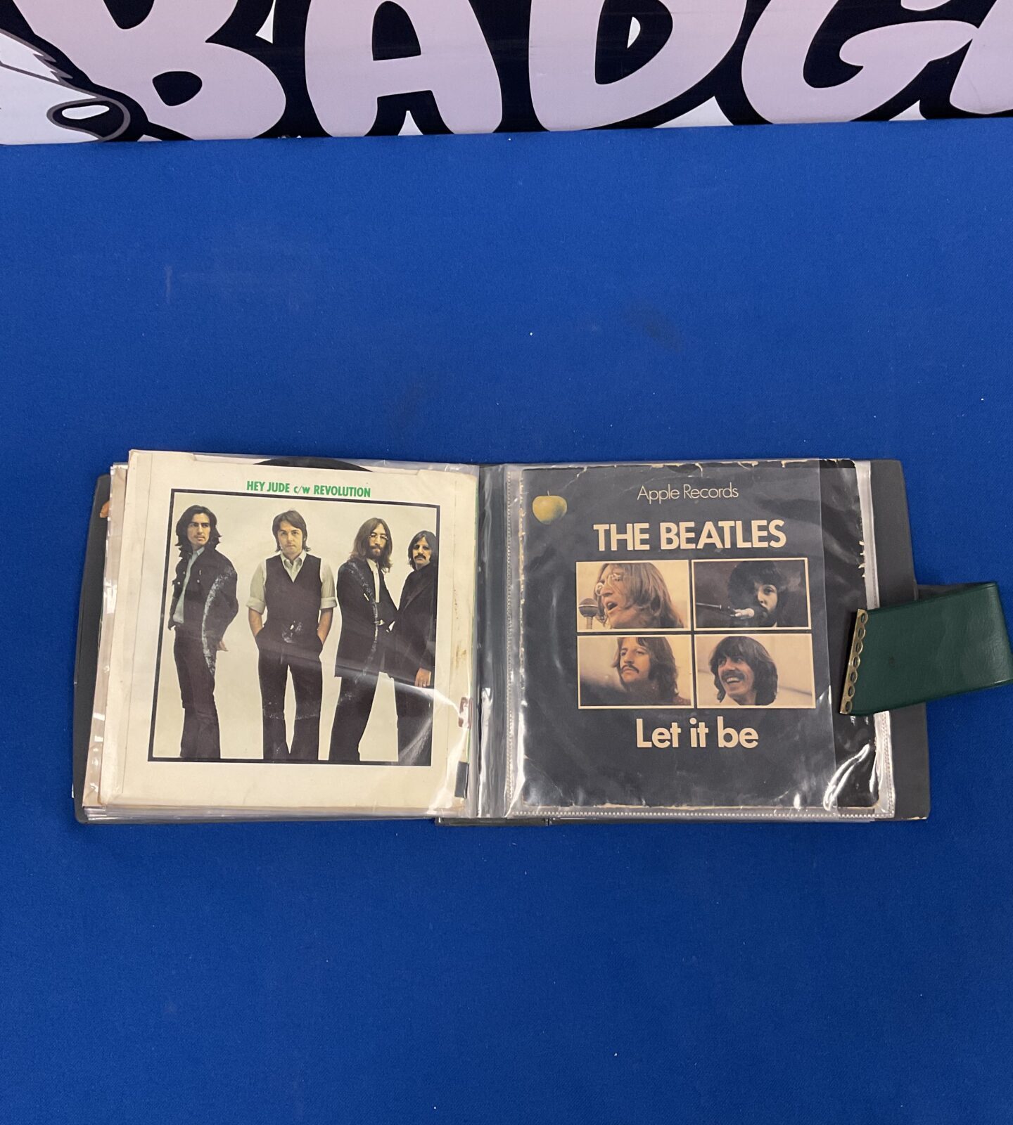 Front of a vintage Beatles single sleeve.
