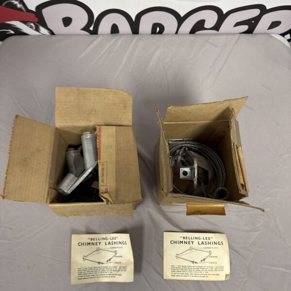 Vintage Belling-Lee chimney lashing set in original packaging.