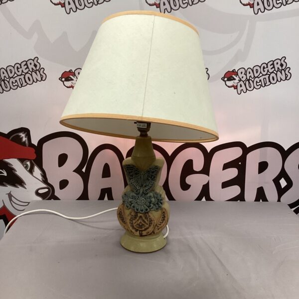 Vintage Bernard Rooke studio pottery lamp with shade.