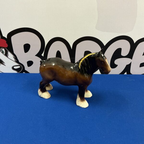 Vintage Beswick Shire Horse figurine in detailed ceramic.