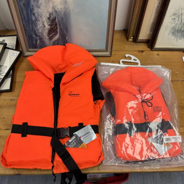 Bright orange Bluewave & DWR Sport life jacket for children or ladies.