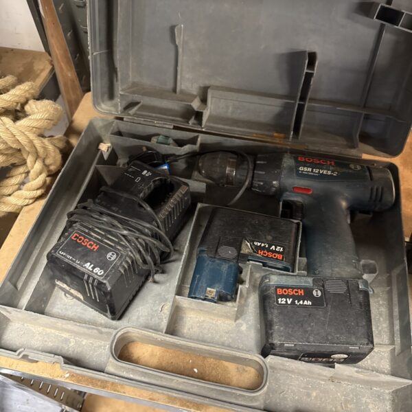Bosch GSR 12V-2 cordless drill set in carrying case, untested.