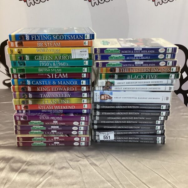Collection of British Rail steam train DVDs for collectors.