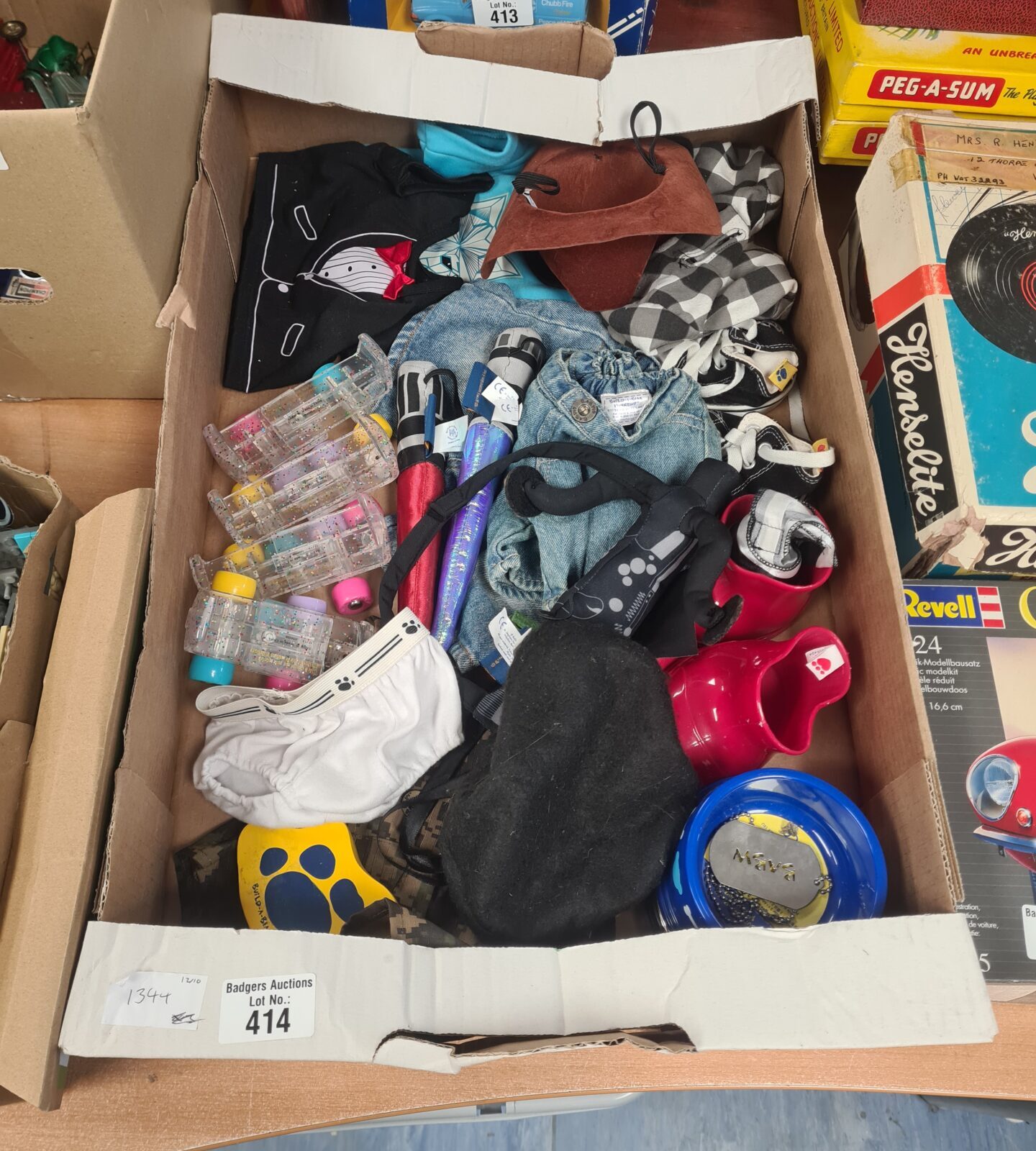 Large lot of Build a Bear accessories for customizing plush toys.