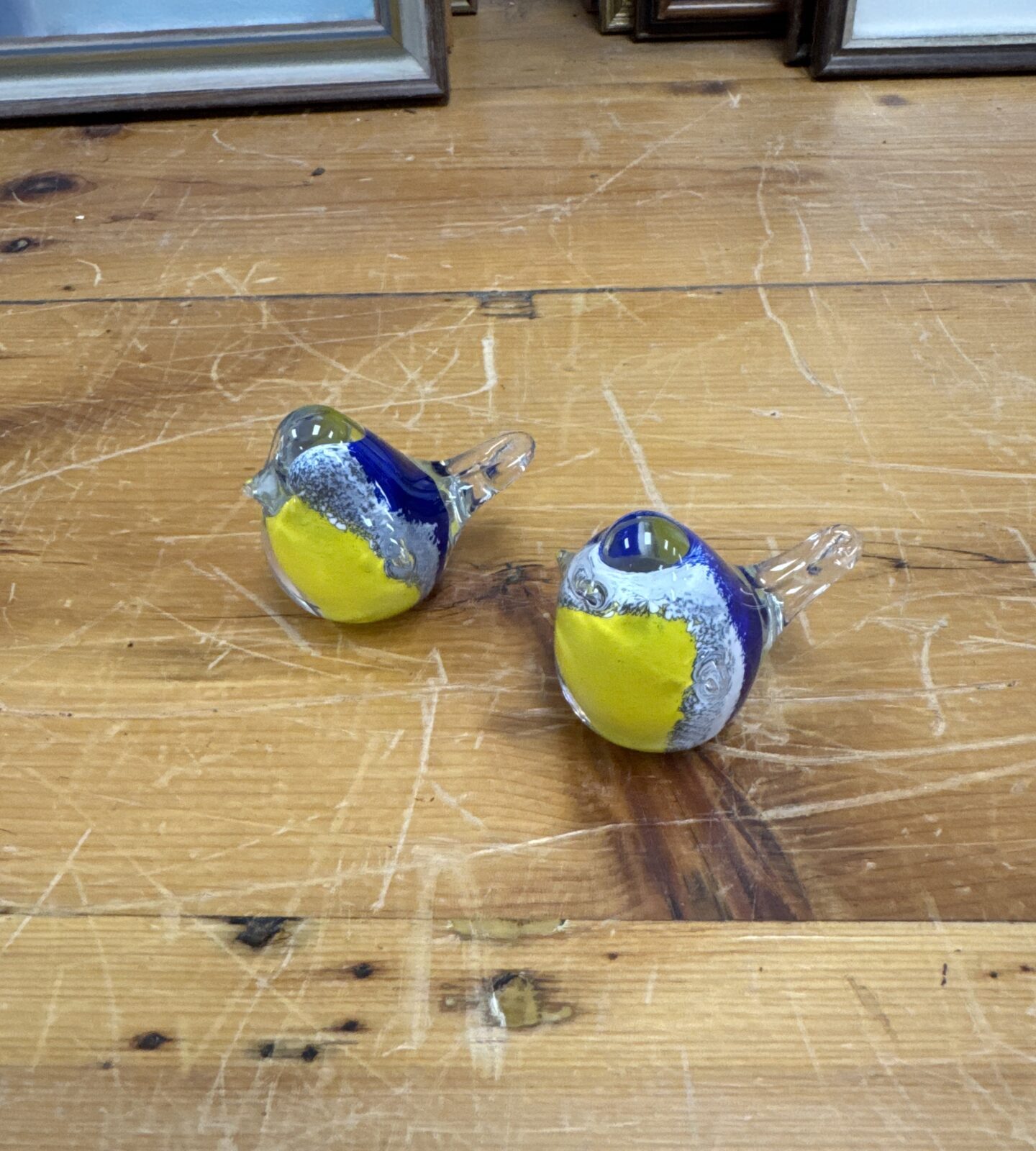 Vibrant Caithness Bluetit paperweight, a colourful glass bird figurine.