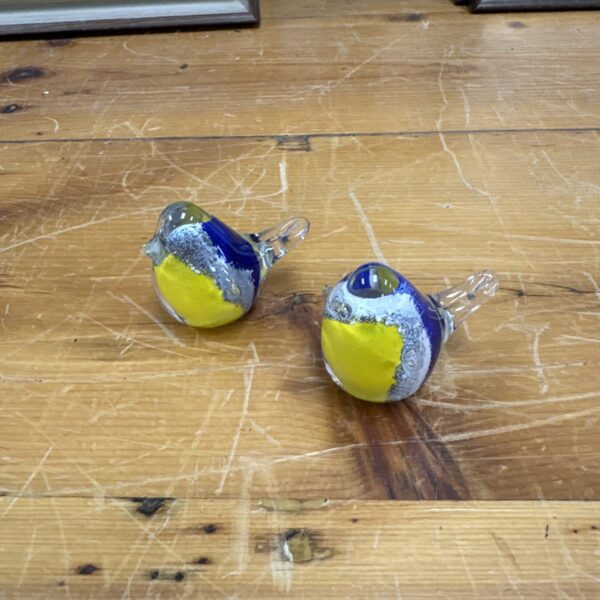 Vibrant Caithness Bluetit paperweight, a colourful glass bird figurine.