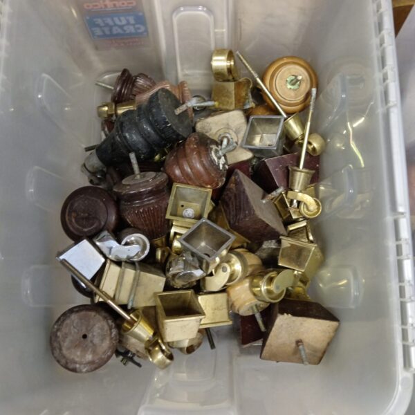 Large lot of vintage castor wheels for furniture restoration and DIY projects.