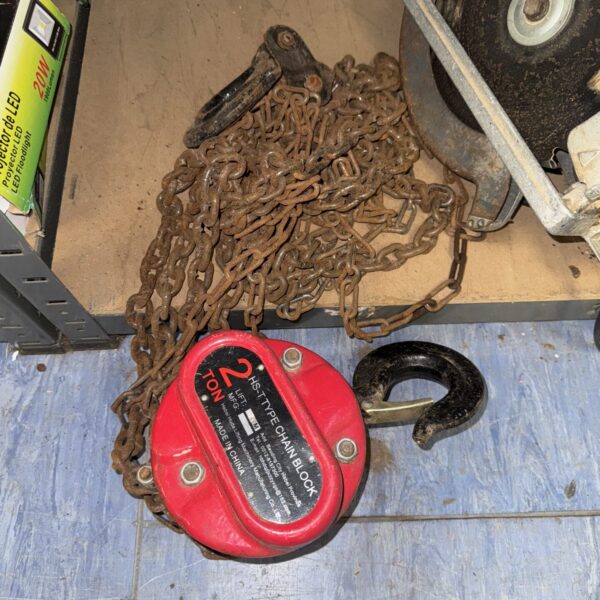 Used 2 ton chain block hoist for lifting heavy loads.