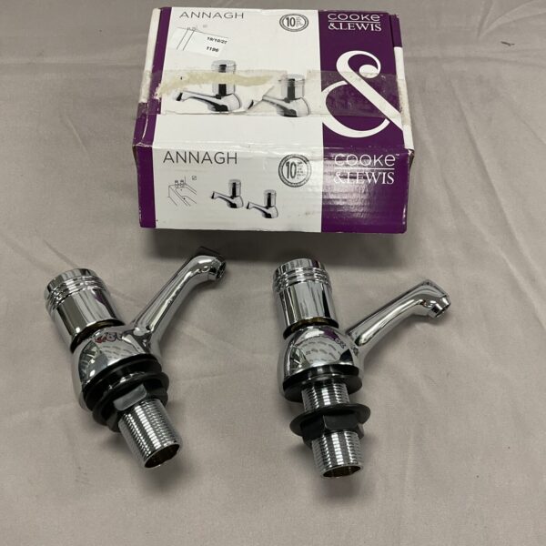 New Cooke & Lewis Annagh basin taps in original packaging.