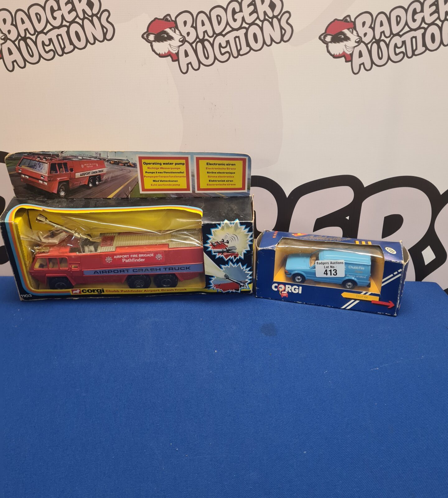 Vintage Corgi Airport Fire Brigade Pathfinder diecast model in box.