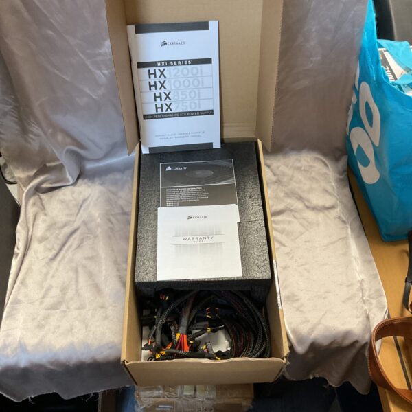 Corsair HX850 power supply in original packaging.