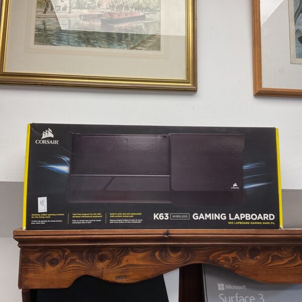 Corsair K63 wireless gaming lapboard keyboard for comfortable gaming.