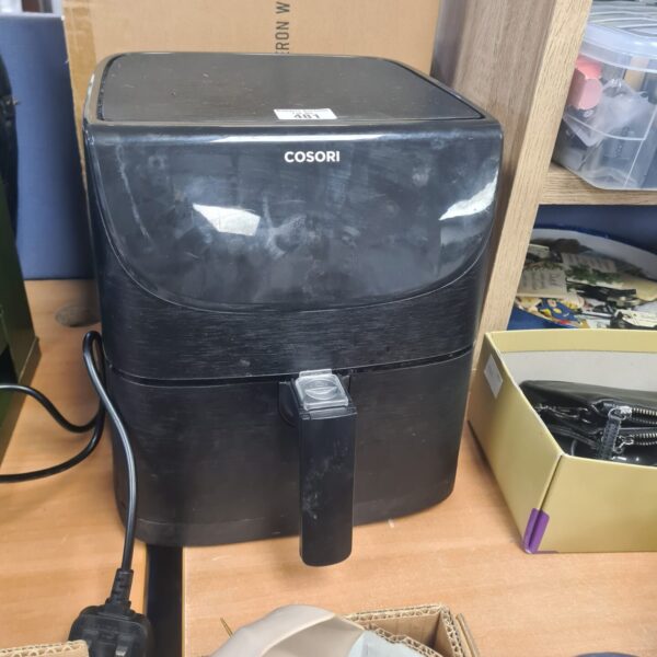 Black Cosori air fryer, a modern kitchen appliance for healthy cooking.